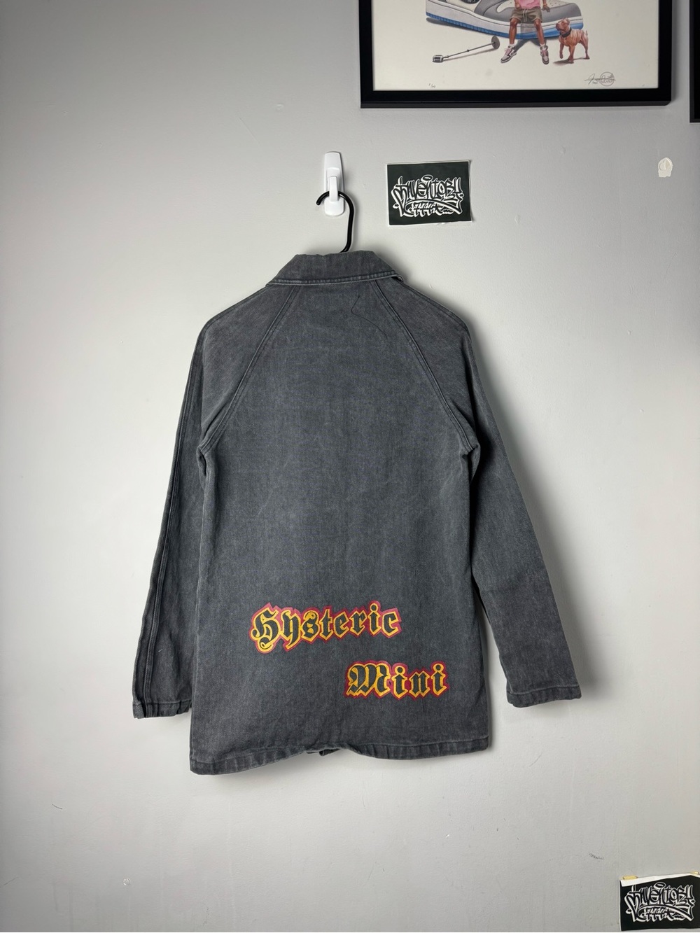 Hysteric Glamour Gray Graphic Back Logo Jean Jacket